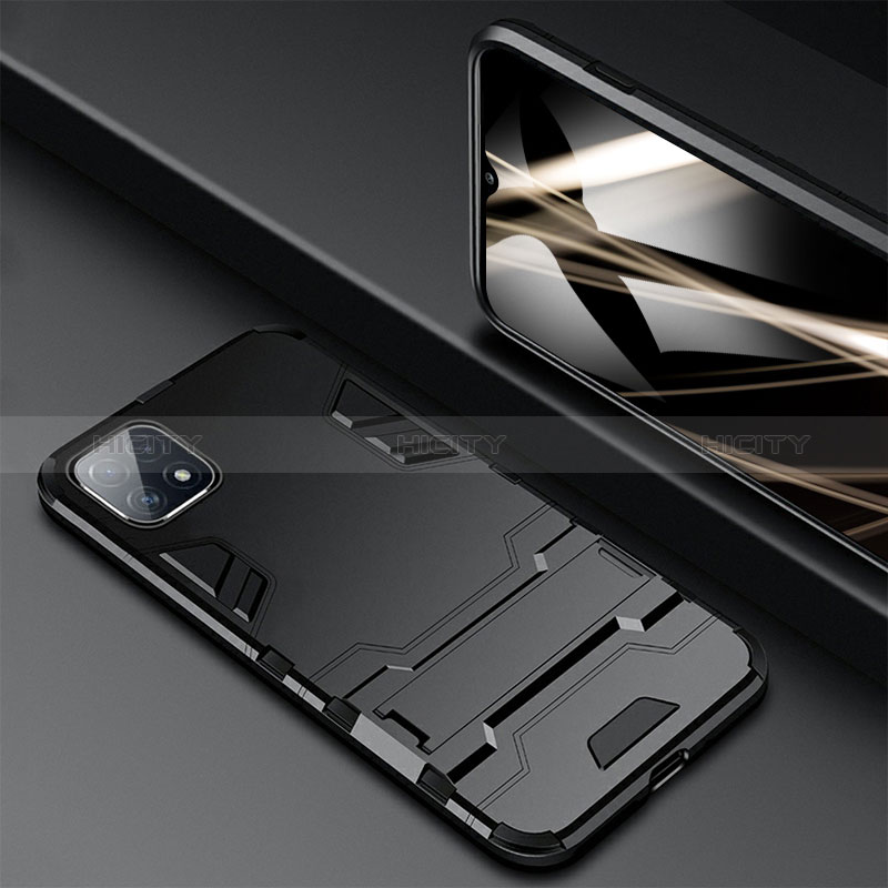 Samsung Galaxy A22s 5G用ハイブリットバンパーケース スタンド プラスチック 兼シリコーン カバー サムスン 