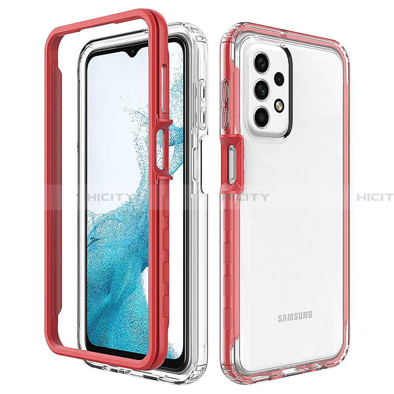 Samsung Galaxy A23 4G用360度 フルカバー ハイブリットバンパーケース クリア透明 プラスチック カバー JX2 サムスン 