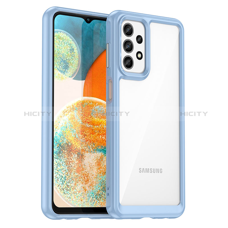 Samsung Galaxy A23 5G用ハイブリットバンパーケース クリア透明 プラスチック カバー J01S サムスン ネイビー