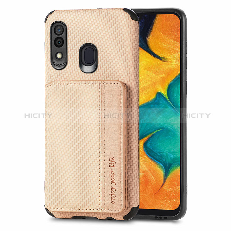 Samsung Galaxy A30用極薄ソフトケース シリコンケース 耐衝撃 全面保護 マグネット式 バンパー S01D サムスン ゴールド