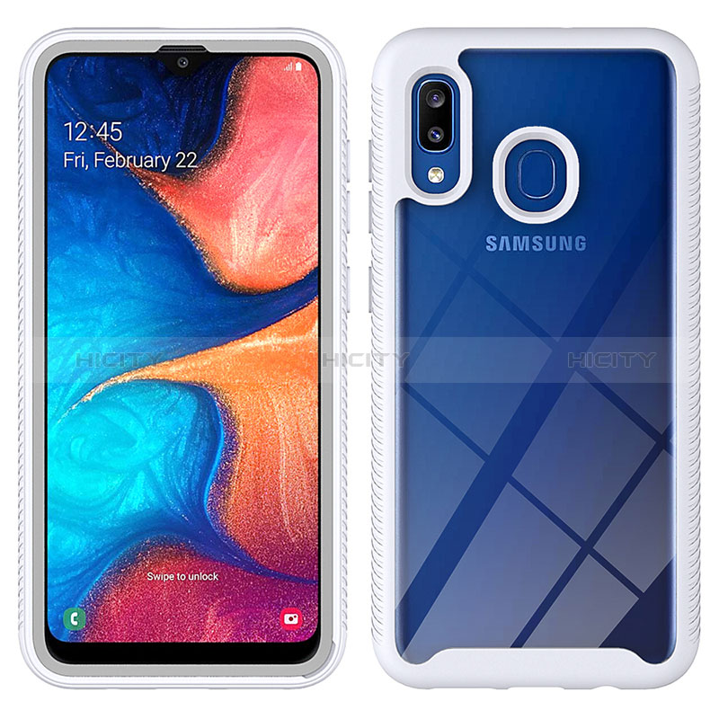 Samsung Galaxy A30用360度 フルカバー ハイブリットバンパーケース クリア透明 プラスチック カバー ZJ1 サムスン ホワイト