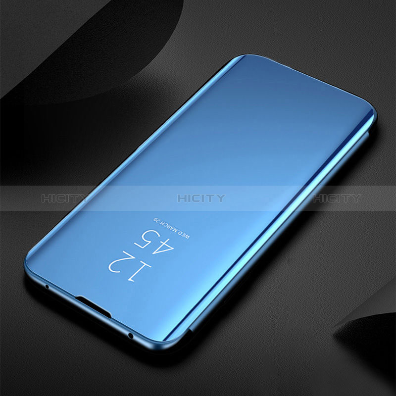 Samsung Galaxy A30S用手帳型 レザーケース スタンド 鏡面 カバー L01 サムスン ネイビー