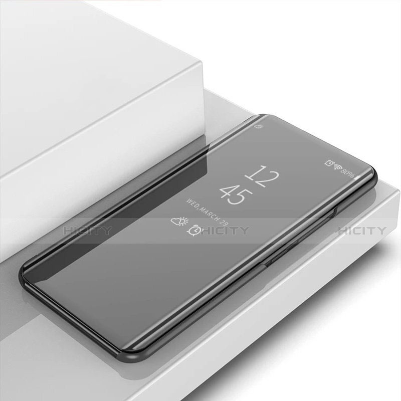 Samsung Galaxy A31用手帳型 レザーケース スタンド 鏡面 カバー サムスン ブラック