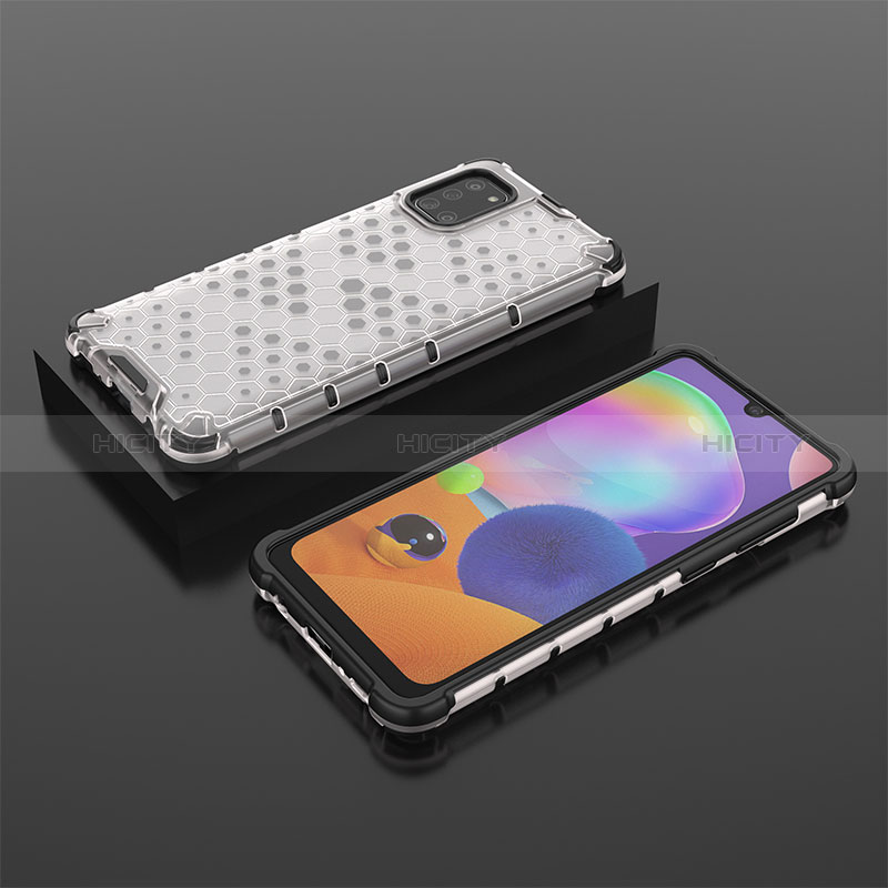 Samsung Galaxy A31用360度 フルカバー ハイブリットバンパーケース クリア透明 プラスチック カバー AM2 サムスン 