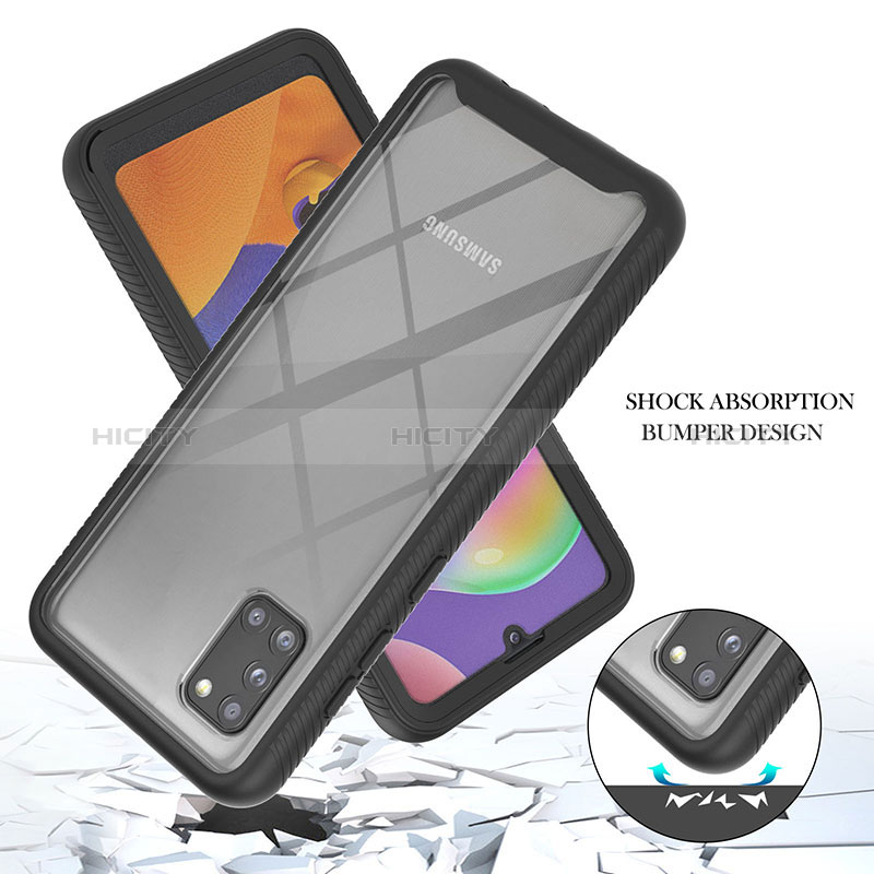Samsung Galaxy A31用360度 フルカバー ハイブリットバンパーケース クリア透明 プラスチック カバー YB1 サムスン 