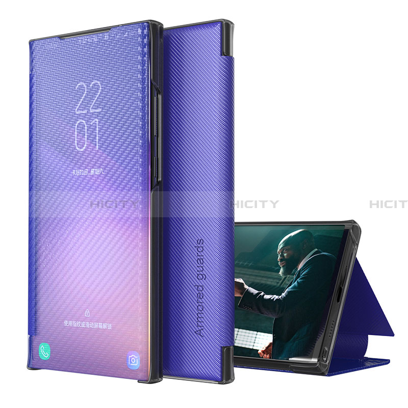 Samsung Galaxy A32 4G用手帳型 レザーケース スタンド カバー ZL1 サムスン パープル