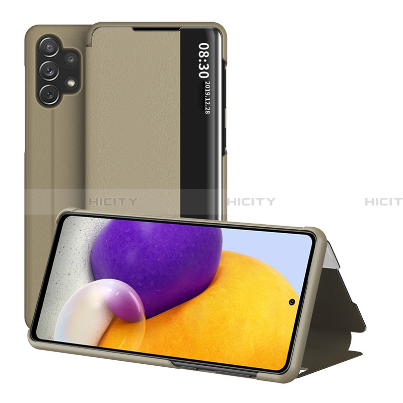 Samsung Galaxy A32 4G用手帳型 レザーケース スタンド カバー QH1 サムスン ゴールド