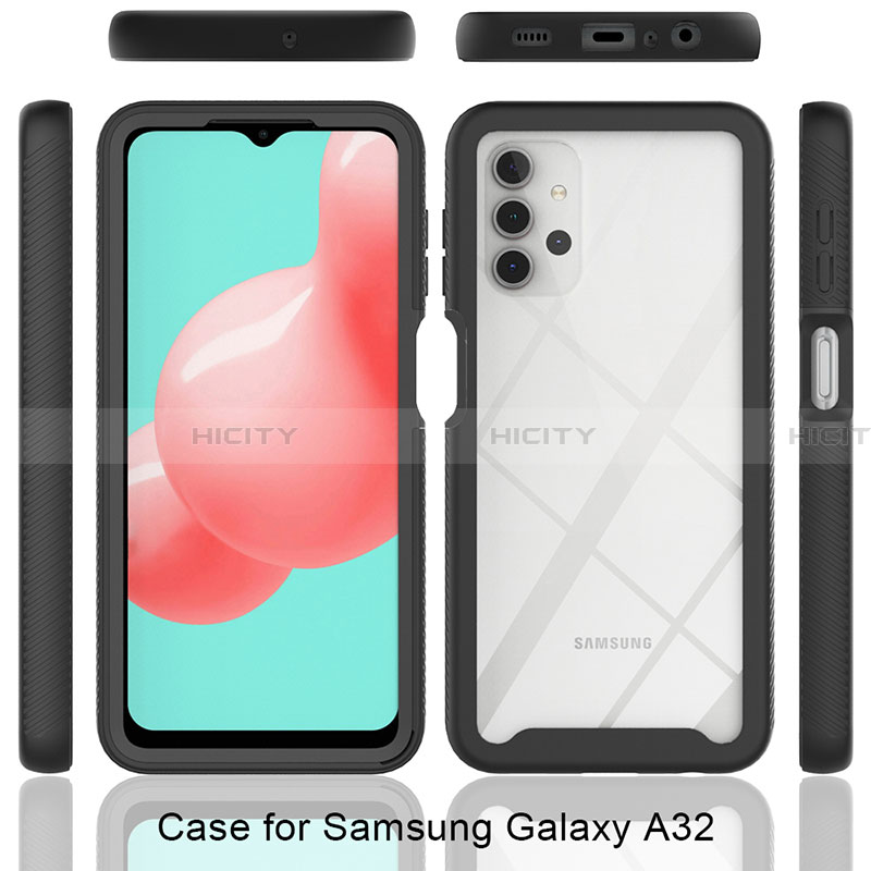 Samsung Galaxy A32 5G用360度 フルカバー ハイブリットバンパーケース クリア透明 プラスチック カバー JX2 サムスン 