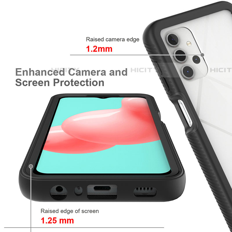 Samsung Galaxy A32 5G用360度 フルカバー ハイブリットバンパーケース クリア透明 プラスチック カバー ZJ6 サムスン 