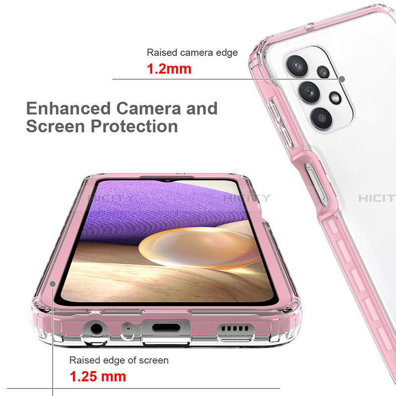 Samsung Galaxy A32 5G用360度 フルカバー ハイブリットバンパーケース クリア透明 プラスチック カバー JX1 サムスン 