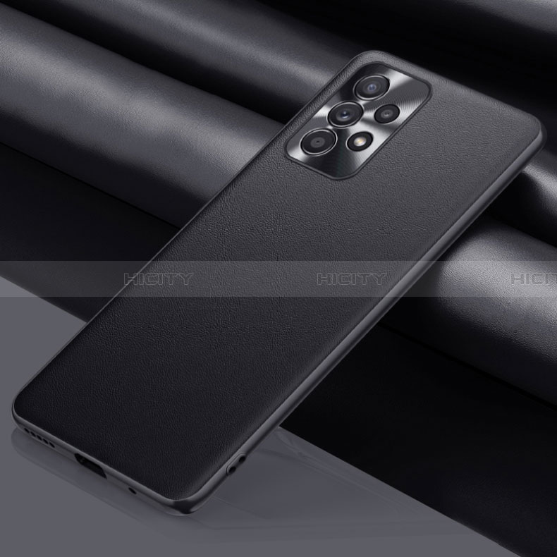 Samsung Galaxy A33 5G用ケース 高級感 手触り良いレザー柄 QK1 サムスン ブラック