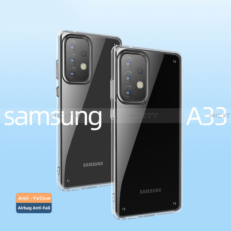 Samsung Galaxy A33 5G用ハイブリットバンパーケース 透明 プラスチック 鏡面 カバー WL2 サムスン 