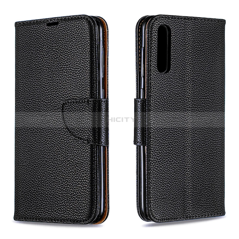 Samsung Galaxy A50S用手帳型 レザーケース スタンド カバー B06F サムスン ブラック