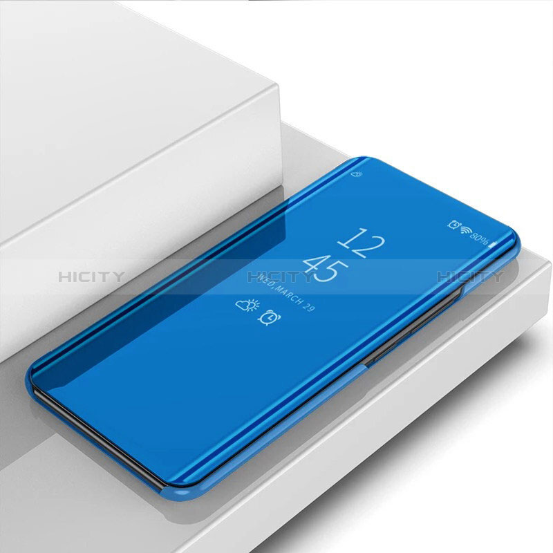 Samsung Galaxy A50S用手帳型 レザーケース スタンド 鏡面 カバー サムスン ネイビー