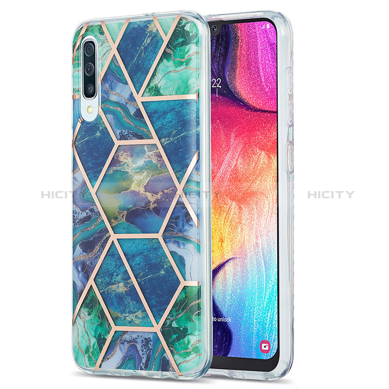 Samsung Galaxy A50S用シリコンケース ソフトタッチラバー バタフライ パターン カバー Y01B サムスン モスグリー