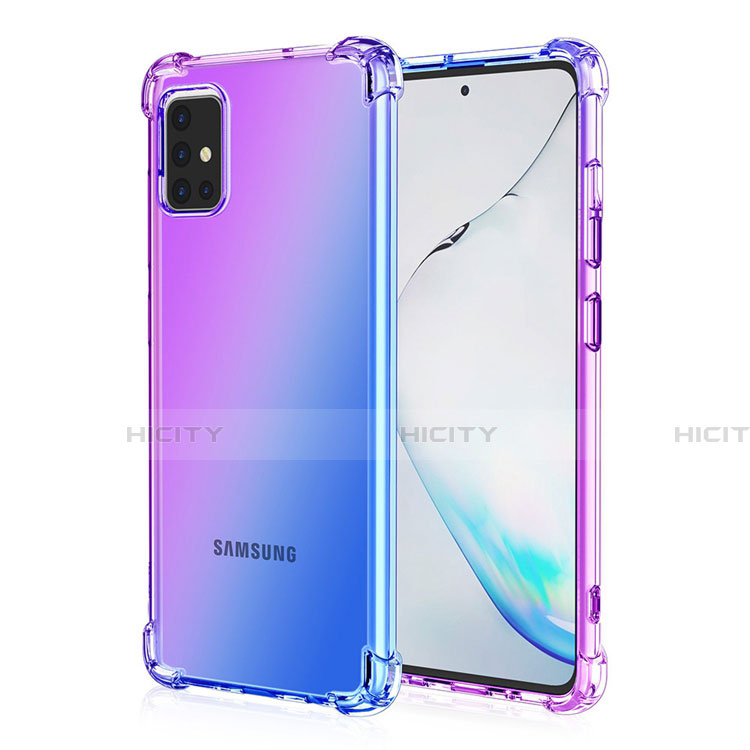 Samsung Galaxy A51 4G用極薄ソフトケース グラデーション 勾配色 クリア透明 サムスン パープル