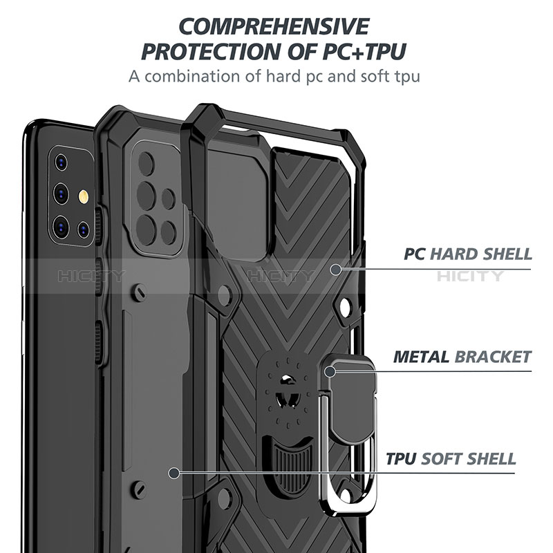 Samsung Galaxy A51 4G用ハイブリットバンパーケース プラスチック アンド指輪 マグネット式 YF1 サムスン 