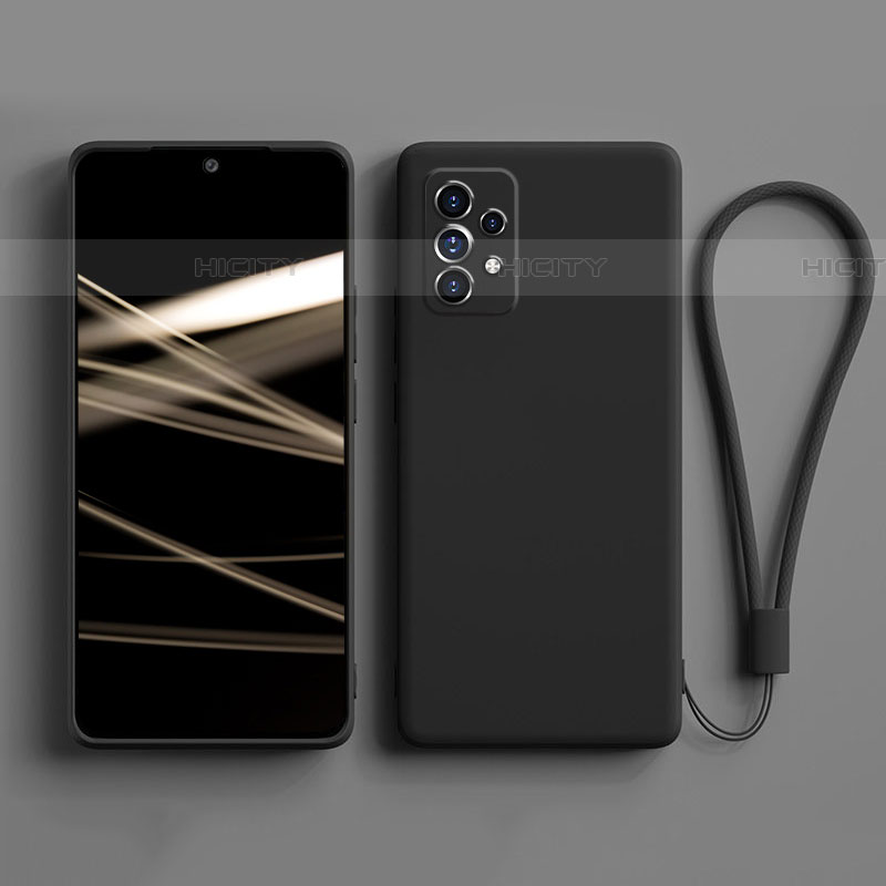 Samsung Galaxy A52 4G用360度 フルカバー極薄ソフトケース シリコンケース 耐衝撃 全面保護 バンパー S03 サムスン ブラック