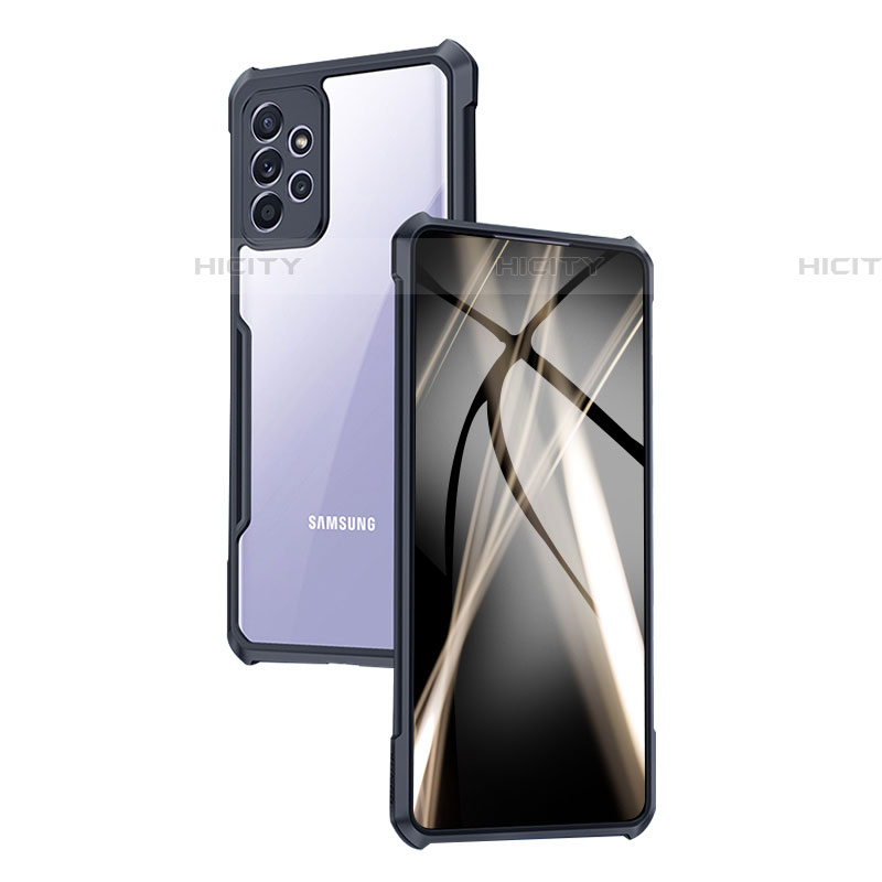 Samsung Galaxy A52 4G用極薄ソフトケース シリコンケース 耐衝撃 全面保護 クリア透明 T07 サムスン ブラック