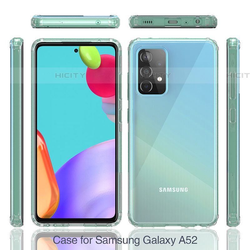 Samsung Galaxy A52 4G用360度 フルカバー ハイブリットバンパーケース クリア透明 プラスチック カバー ZJ5 サムスン 