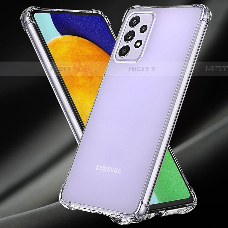 Samsung Galaxy A52 5G用極薄ソフトケース シリコンケース 耐衝撃 全面保護 クリア透明 T03 サムスン クリア