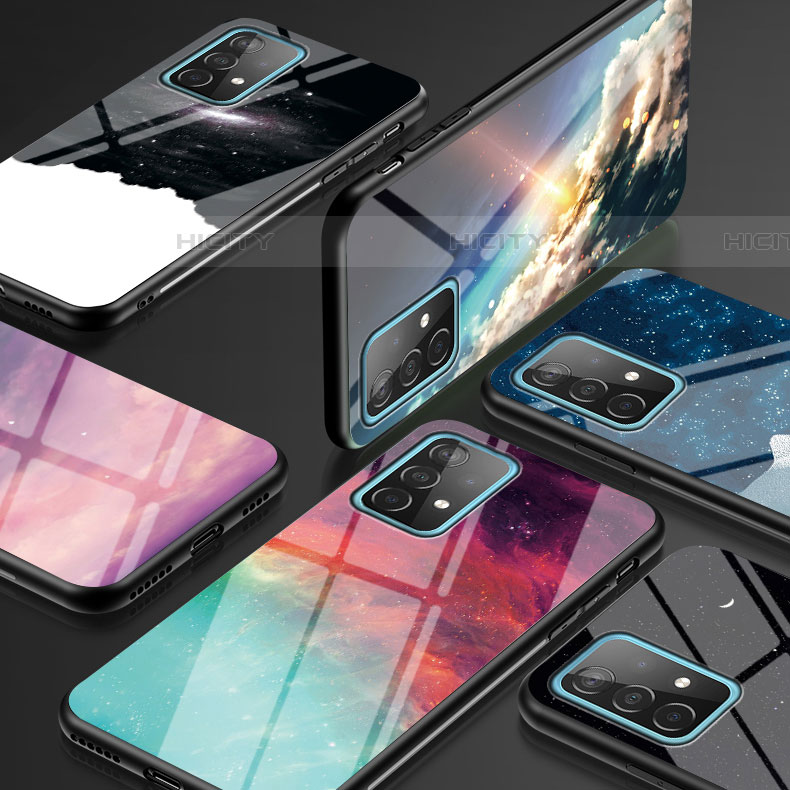 Samsung Galaxy A52 5G用ハイブリットバンパーケース プラスチック パターン 鏡面 カバー LS1 サムスン 