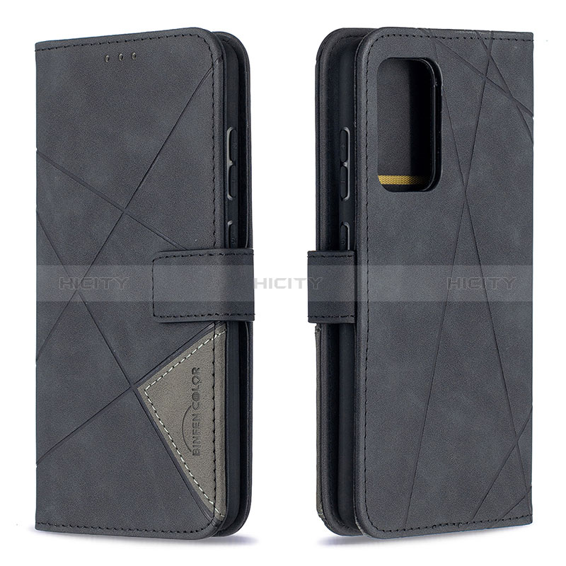 Samsung Galaxy A52s 5G用手帳型 レザーケース スタンド カバー B08F サムスン ブラック