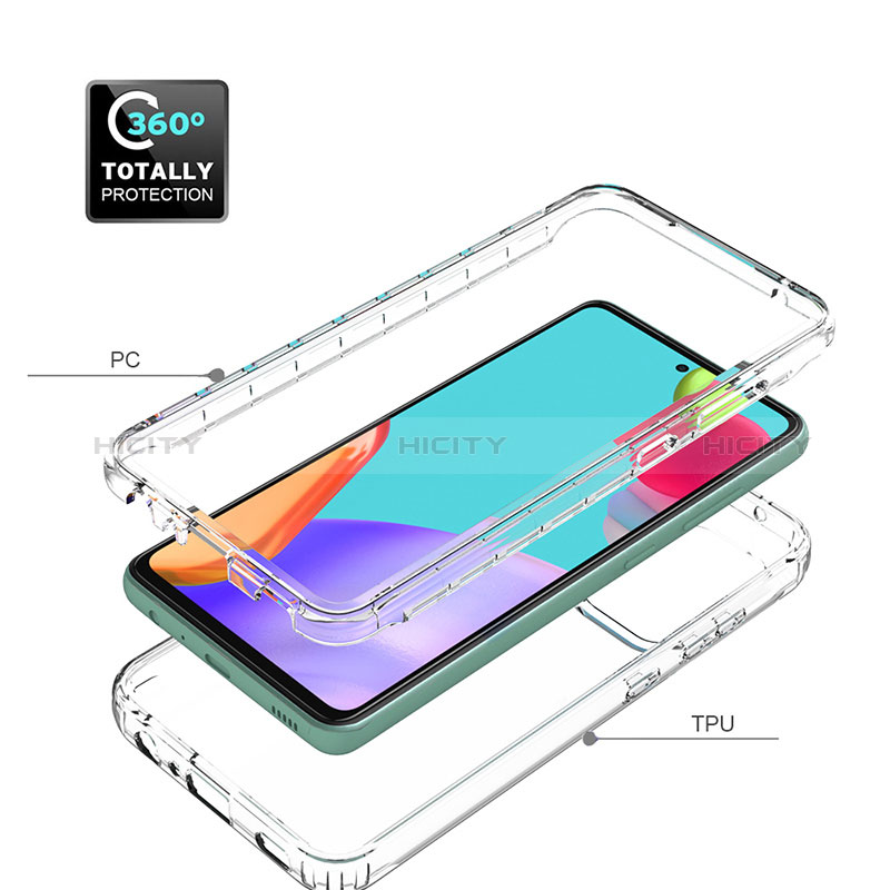 Samsung Galaxy A52s 5G用前面と背面 360度 フルカバー 極薄ソフトケース シリコンケース 耐衝撃 全面保護 バンパー 勾配色 透明 サムスン 