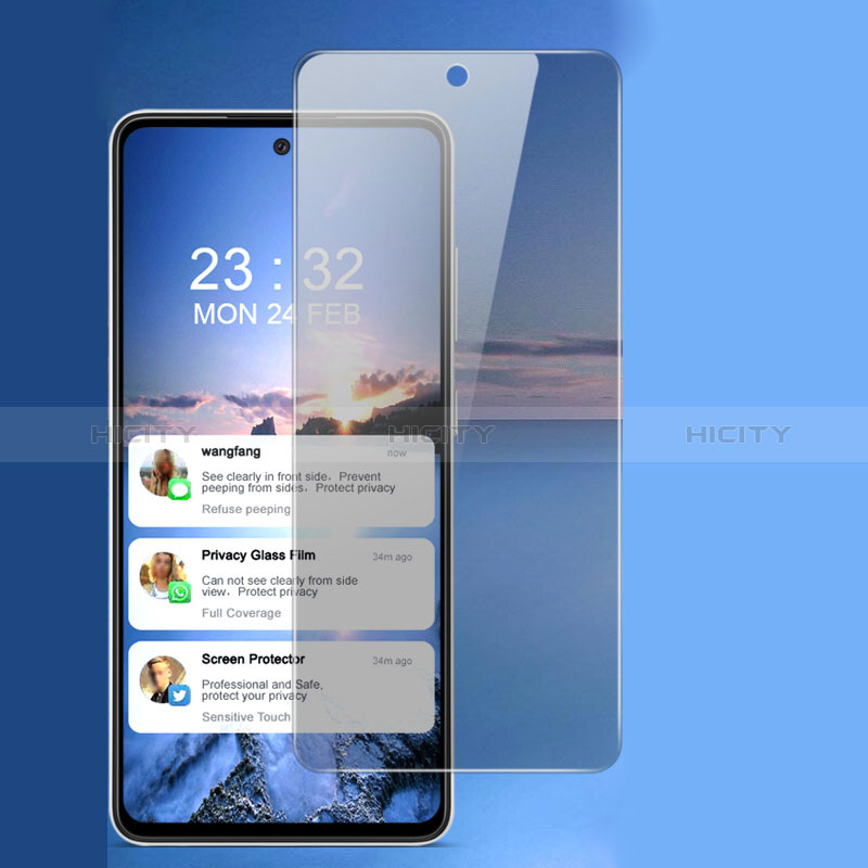 Samsung Galaxy A52s 5G用高光沢 液晶保護フィルム フルカバレッジ画面 反スパイ S01 サムスン クリア
