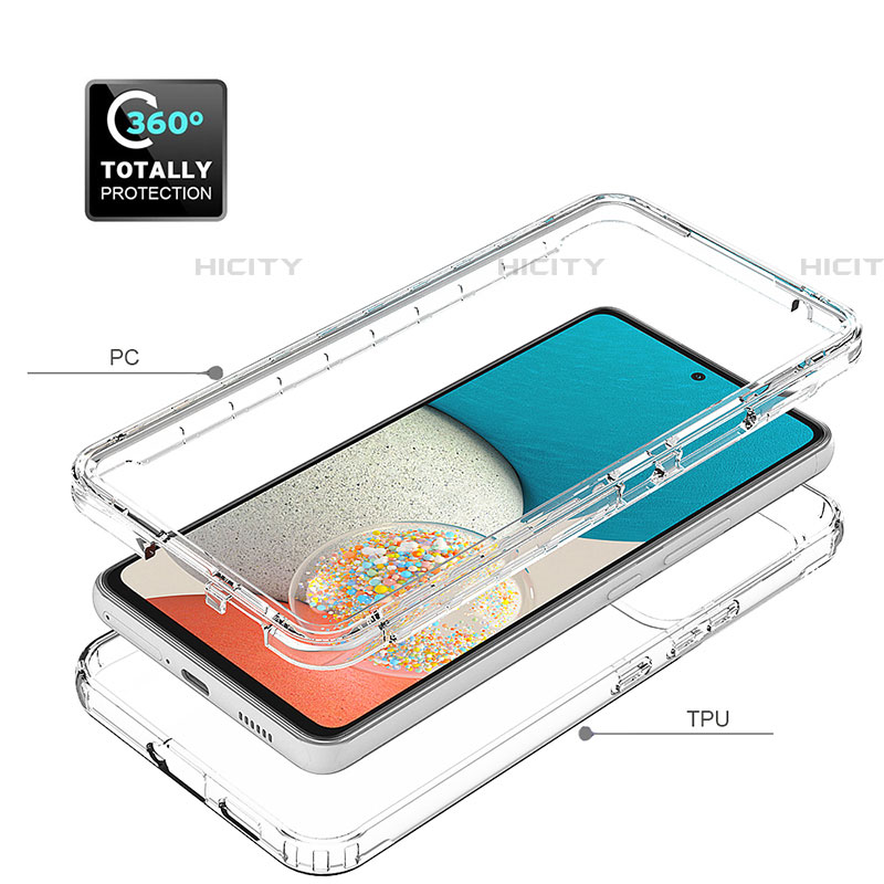 Samsung Galaxy A53 5G用前面と背面 360度 フルカバー 極薄ソフトケース シリコンケース 耐衝撃 全面保護 バンパー 勾配色 透明 JX1 サムスン 