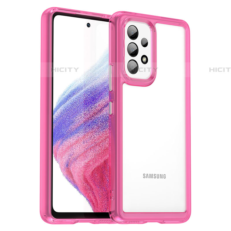 Samsung Galaxy A53 5G用ハイブリットバンパーケース クリア透明 プラスチック カバー J01S サムスン 