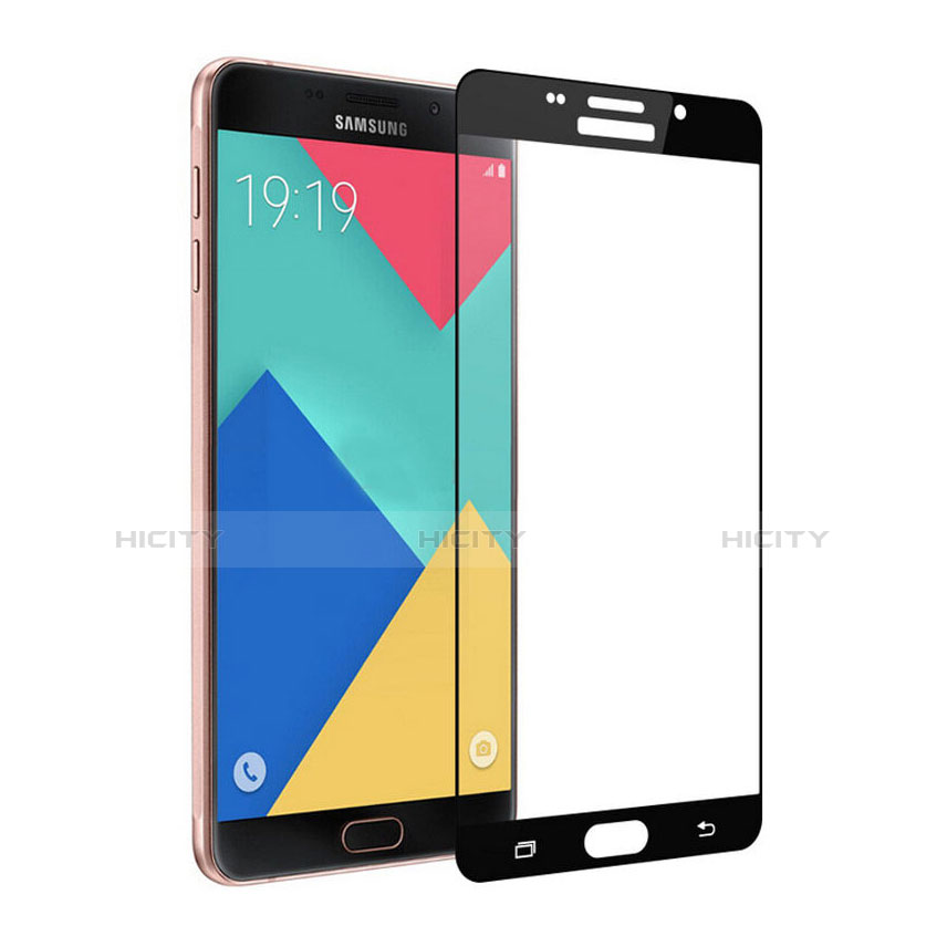 Samsung Galaxy A7 (2016) A7100用強化ガラス フル液晶保護フィルム サムスン ブラック