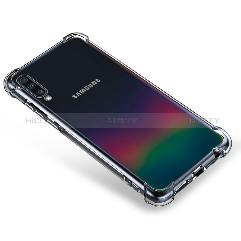 Samsung Galaxy A70用極薄ソフトケース シリコンケース 耐衝撃 全面保護 クリア透明 T03 サムスン クリア