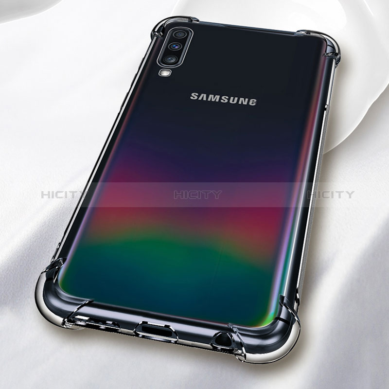 Samsung Galaxy A70用極薄ソフトケース シリコンケース 耐衝撃 全面保護 クリア透明 T03 サムスン クリア