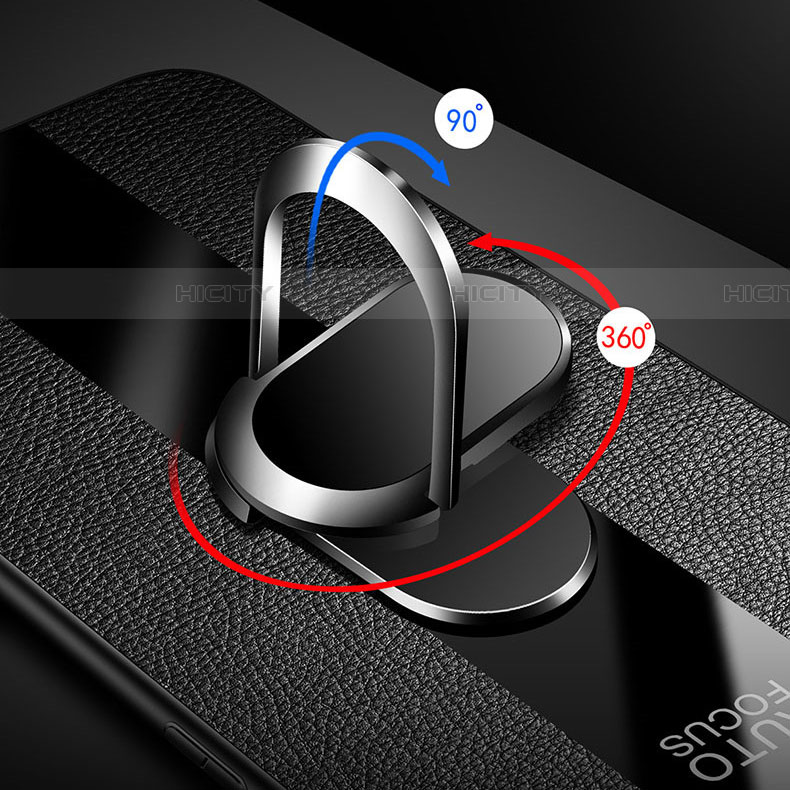 Samsung Galaxy A70用シリコンケース ソフトタッチラバー レザー柄 アンド指輪 マグネット式 T01 サムスン 