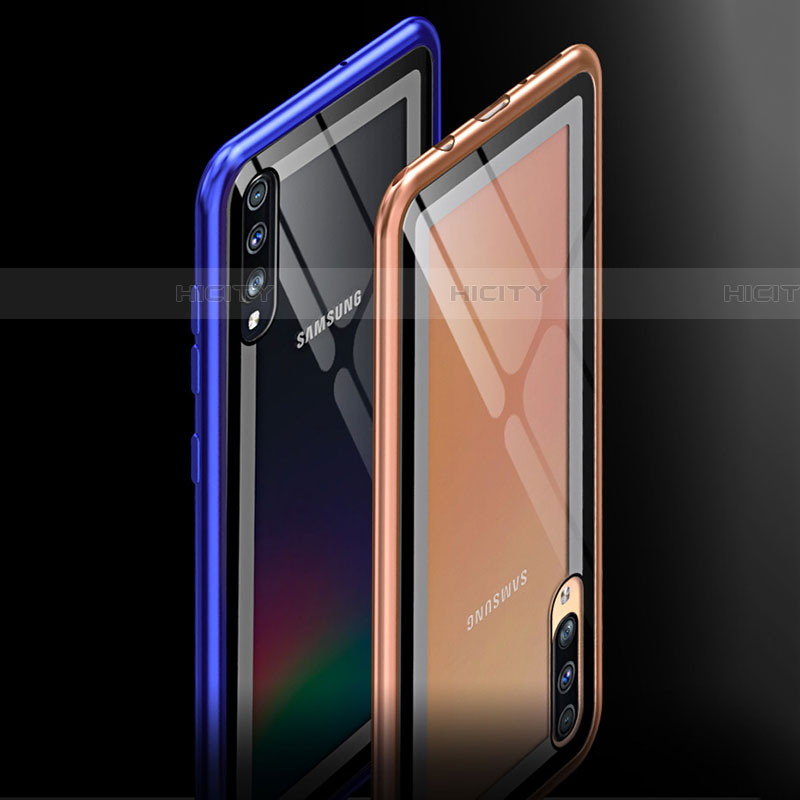 Samsung Galaxy A70用ケース 高級感 手触り良い アルミメタル 製の金属製 360度 フルカバーバンパー 鏡面 カバー T01 サムスン 