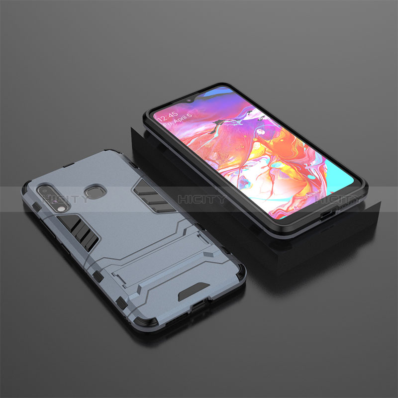 Samsung Galaxy A70E用ハイブリットバンパーケース スタンド プラスチック 兼シリコーン カバー サムスン 