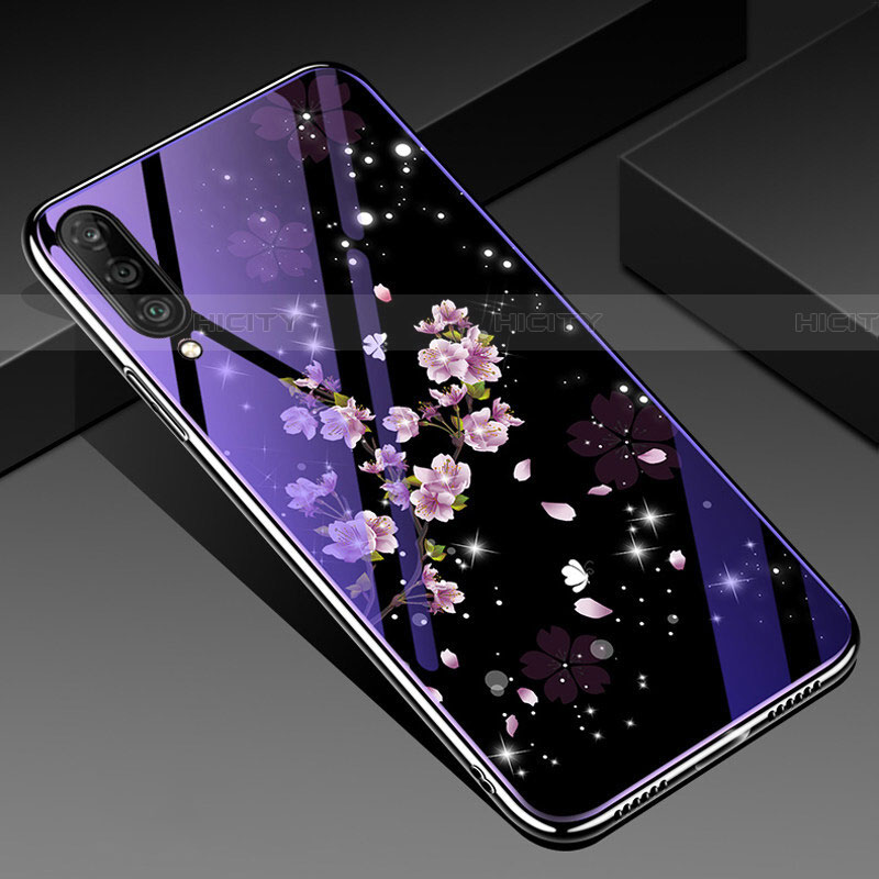 Samsung Galaxy A70S用ハイブリットバンパーケース プラスチック 鏡面 花 カバー サムスン 