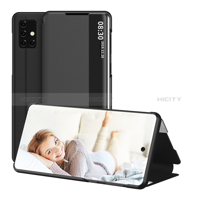 Samsung Galaxy A71 4G A715用手帳型 レザーケース スタンド カバー ZL2 サムスン ブラック