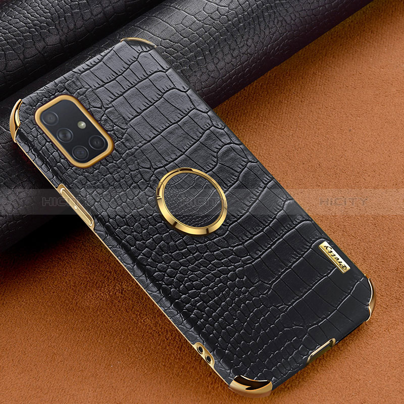 Samsung Galaxy A71 4G A715用ケース 高級感 手触り良いレザー柄 XD1 サムスン ブラック
