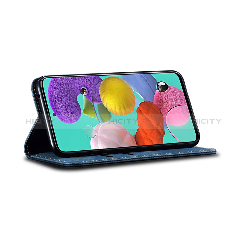 Samsung Galaxy A71 4G A715用手帳型 布 スタンド B01S サムスン 