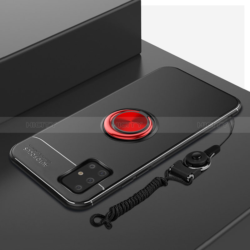 Samsung Galaxy A71 4G A715用極薄ソフトケース シリコンケース 耐衝撃 全面保護 アンド指輪 マグネット式 バンパー サムスン 