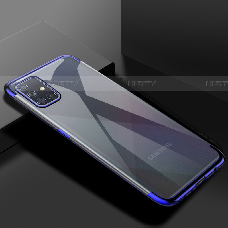 Samsung Galaxy A71 5G用極薄ソフトケース シリコンケース 耐衝撃 全面保護 クリア透明 H01 サムスン ネイビー