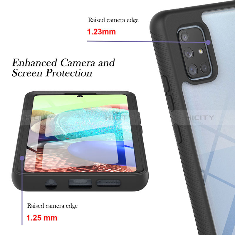 Samsung Galaxy A71 5G用360度 フルカバー ハイブリットバンパーケース クリア透明 プラスチック カバー YB2 サムスン 