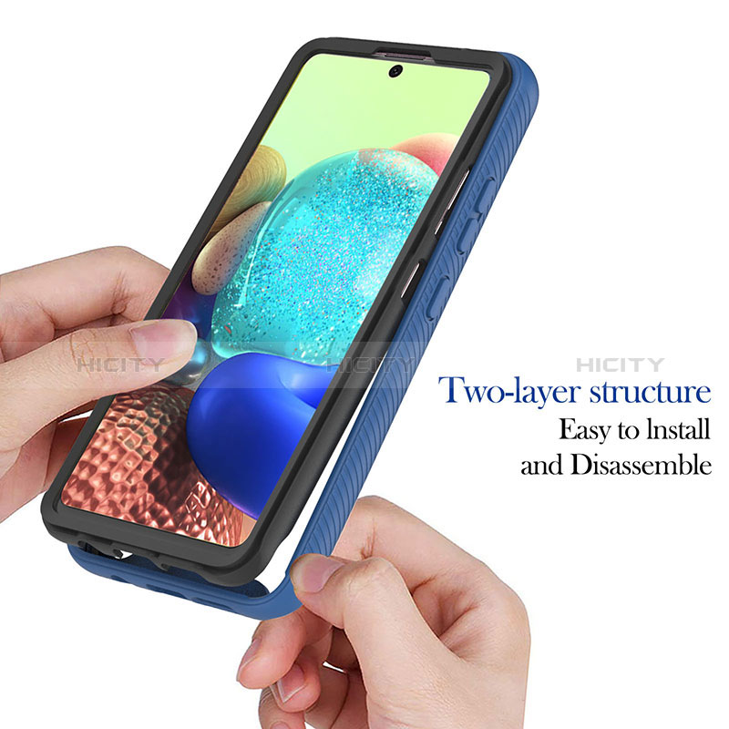 Samsung Galaxy A71 5G用360度 フルカバー ハイブリットバンパーケース クリア透明 プラスチック カバー YB1 サムスン 