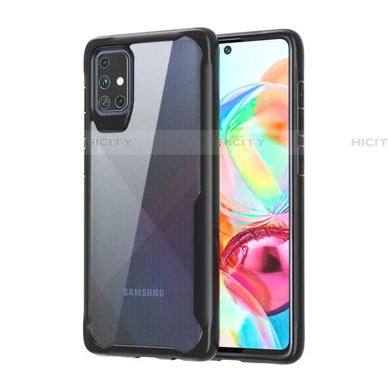 Samsung Galaxy A71 5G用ハイブリットバンパーケース クリア透明 プラスチック 鏡面 カバー M02 サムスン 