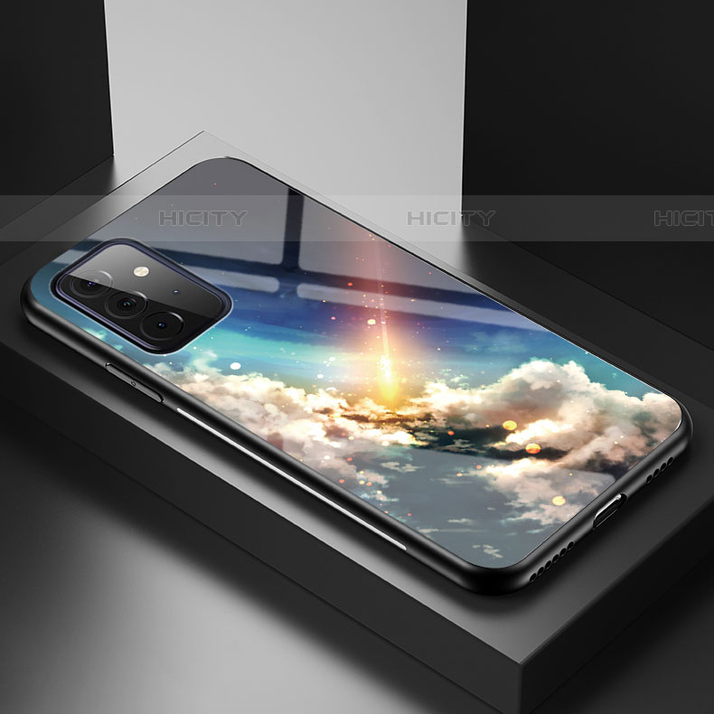 Samsung Galaxy A72 4G用ハイブリットバンパーケース プラスチック パターン 鏡面 カバー LS1 サムスン マルチカラー