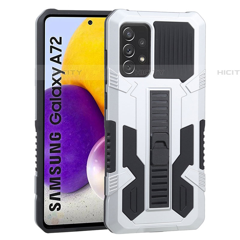 Samsung Galaxy A72 4G用ハイブリットバンパーケース スタンド プラスチック 兼シリコーン カバー ZJ1 サムスン 