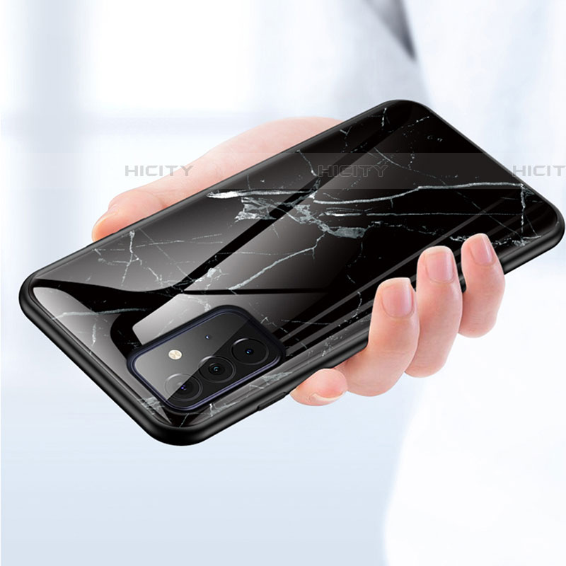 Samsung Galaxy A72 4G用ハイブリットバンパーケース プラスチック パターン 鏡面 カバー サムスン 