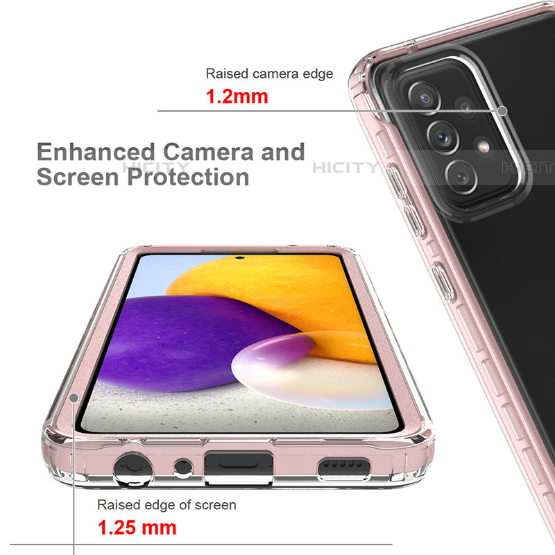 Samsung Galaxy A72 4G用360度 フルカバー ハイブリットバンパーケース クリア透明 プラスチック カバー JX1 サムスン 